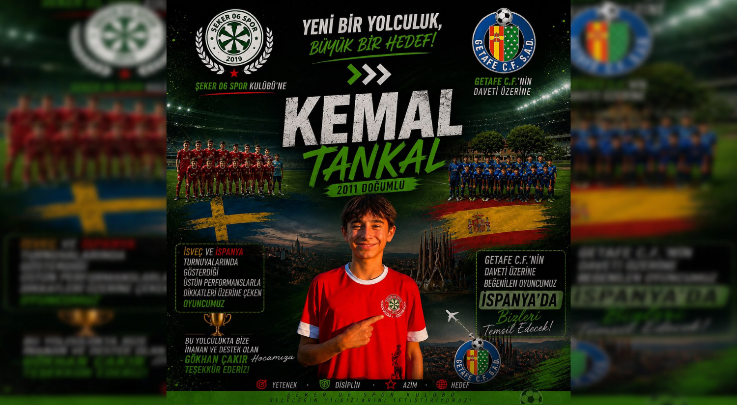 YENİ YOLCULUK, BÜYÜK BİR HEDEF FUTBOLCUMUZ KEMAL TANKAL GETAFE C.F. YOLCUSU!