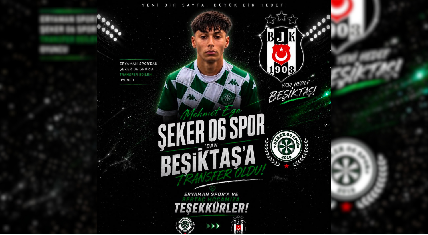 ŞEKER 06 SPOR KULÜBÜ'NDEN BEŞİKTAŞ'A!